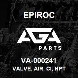 VA-000241 Epiroc VALVE, AIR, CI, NPT | AGA Parts