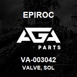 VA-003042 Epiroc VALVE, SOL | AGA Parts
