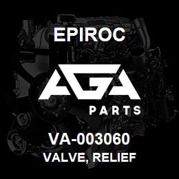 VA-003060 Epiroc VALVE, RELIEF | AGA Parts