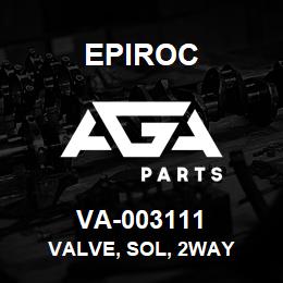 VA-003111 Epiroc VALVE, SOL, 2WAY | AGA Parts