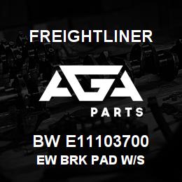 BW E11103700 Freightliner EW BRK PAD W/S | AGA Parts