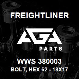 WWS 380003 Freightliner BOLT, HEX 62 - 18X175 | AGA Parts