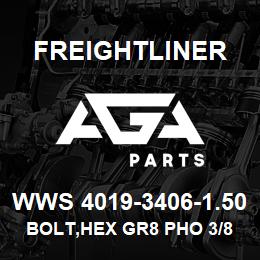 WWS 4019-3406-1.50 Freightliner BOLT,HEX GR8 PHO 3/8 | AGA Parts