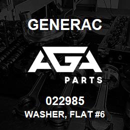 022985 Generac WASHER, FLAT #6 | AGA Parts