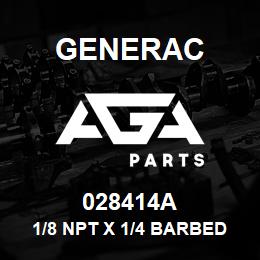 028414A Generac 1/8 NPT X 1/4 BARBED STRAIGHT FITTING | AGA Parts