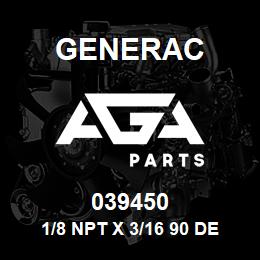 039450 Generac 1/8 NPT X 3/16 90 DEG. BARBED | AGA Parts