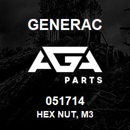 051714 Generac HEX NUT, M3 | AGA Parts