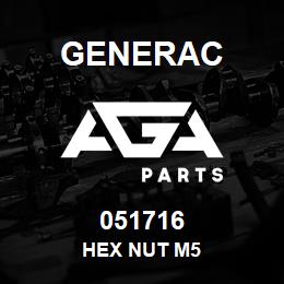 051716 Generac HEX NUT M5 | AGA Parts
