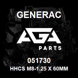 051730 Generac HHCS M8-1.25 X 60MM | AGA Parts