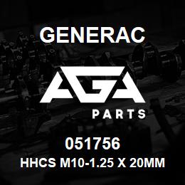051756 Generac HHCS M10-1.25 X 20MM | AGA Parts