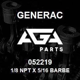 052219 Generac 1/8 NPT X 5/16 BARBED STRAIGHT FITTING | AGA Parts