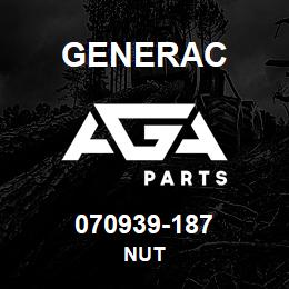 070939-187 Generac NUT | AGA Parts