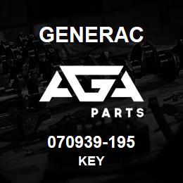 070939-195 Generac KEY | AGA Parts
