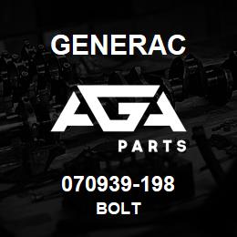 070939-198 Generac BOLT | AGA Parts