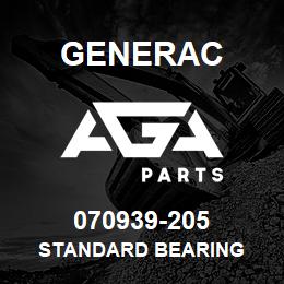 070939-205 Generac STANDARD BEARING | AGA Parts