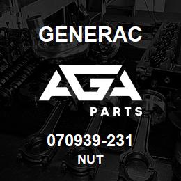 070939-231 Generac NUT | AGA Parts
