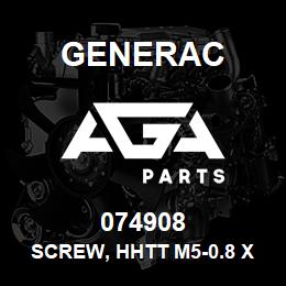 074908 Generac SCREW, HHTT M5-0.8 X 10 BP | AGA Parts