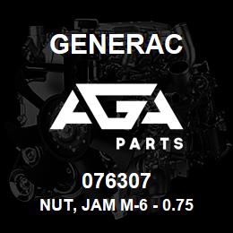 076307 Generac NUT, JAM M-6 - 0.75 FINE THD | AGA Parts