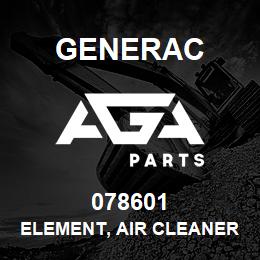 078601 Generac ELEMENT, AIR CLEANER | AGA Parts