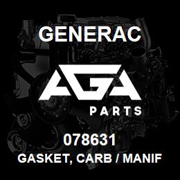 078631 Generac GASKET, CARB / MANIFOLD W/O ADHESIVE | AGA Parts