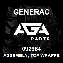 092984 Generac ASSEMBLY, TOP WRAPPER GH220 | AGA Parts