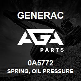 0A5772 Generac SPRING, OIL PRESSURE RELIEF 220 | AGA Parts