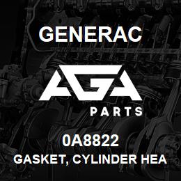 0A8822 Generac GASKET, CYLINDER HEAD GH220 | AGA Parts
