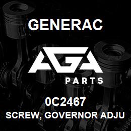 0C2467 Generac SCREW, GOVERNOR ADJUSTMENT | AGA Parts
