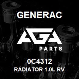 0C4312 Generac RADIATOR 1.0L RV | AGA Parts
