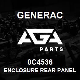 0C4536 Generac ENCLOSURE REAR PANEL | AGA Parts