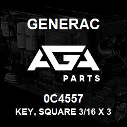 0C4557 Generac KEY, SQUARE 3/16 X 3/16 X 1/2 | AGA Parts