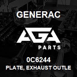 0C6244 Generac PLATE, EXHAUST OUTLET | AGA Parts