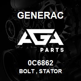 0C6862 Generac BOLT , STATOR | AGA Parts