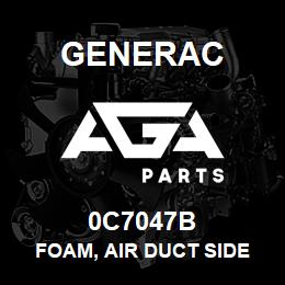 0C7047B Generac FOAM, AIR DUCT SIDE | AGA Parts