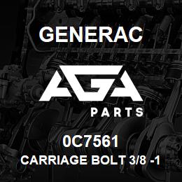 0C7561 Generac CARRIAGE BOLT 3/8 -16 X 55MM | AGA Parts