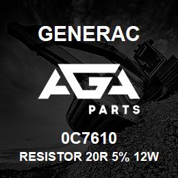 0C7610 Generac RESISTOR 20R 5% 12W | AGA Parts