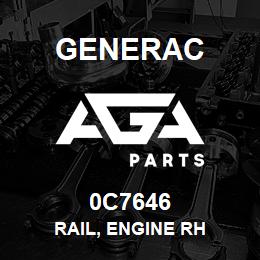 0C7646 Generac RAIL, ENGINE RH | AGA Parts