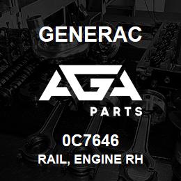 0C7646 Generac RAIL, ENGINE RH | AGA Parts