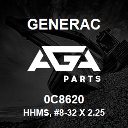 0C8620 Generac HHMS, #8-32 X 2.25 | AGA Parts