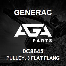 0C8645 Generac PULLEY, 3 FLAT FLANGED | AGA Parts