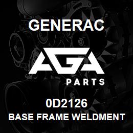 0D2126 Generac BASE FRAME WELDMENT | AGA Parts