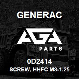 0D2414 Generac SCREW, HHFC M8-1.25 X 35 | AGA Parts