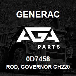 0D7458 Generac ROD, GOVERNOR GH220 | AGA Parts