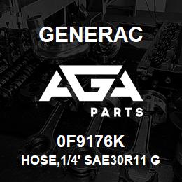 0F9176K Generac HOSE,1/4' SAE30R11 GREENBAR 14' | AGA Parts