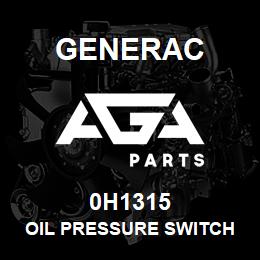 0H1315 Generac OIL PRESSURE SWITCH 5PSI | AGA Parts