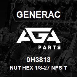 0H3813 Generac NUT HEX 1/8-27 NPS THIN | AGA Parts
