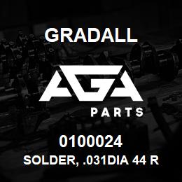 0100024 Gradall SOLDER, .031DIA 44 RESIN-1LB | AGA Parts