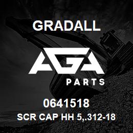 0641518 Gradall SCR CAP HH 5,.312-18X2.250 | AGA Parts