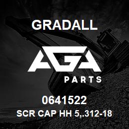 0641522 Gradall SCR CAP HH 5,.312-18X2.750 | AGA Parts