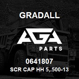 0641807 Gradall SCR CAP HH 5,.500-13X.875 | AGA Parts